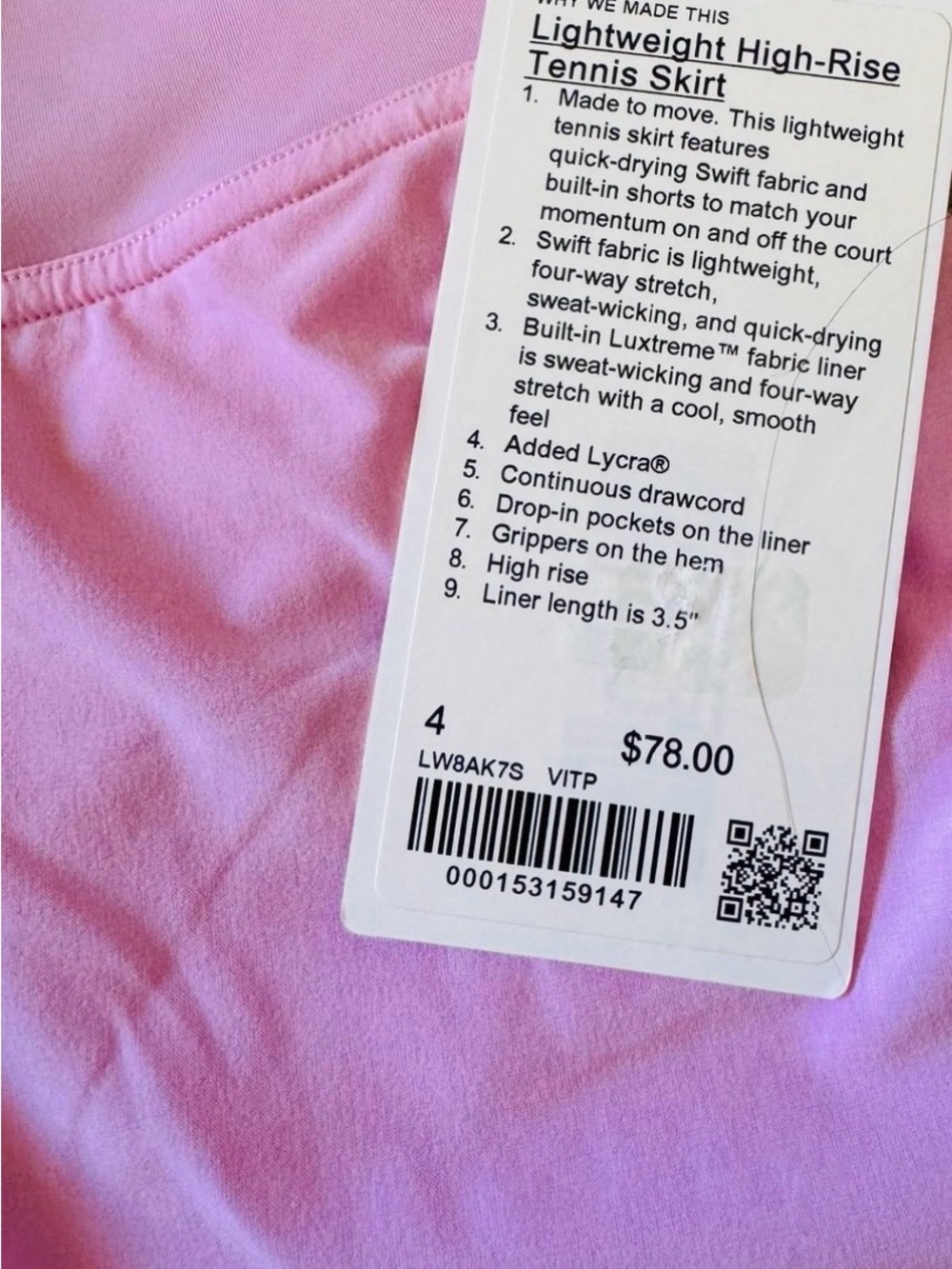 Lululemon Lightweight High-Rise Tennis Skirt - Pink